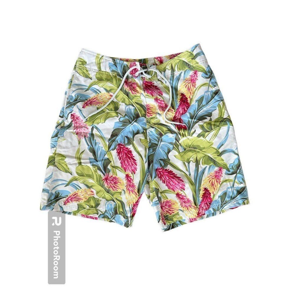 Nautica Board Shorts Mens 32 Multicolor Tropical Swim Trunks Shorts